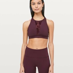 Lululemon Maroon Dark Adobe Energy Bra Flocked